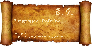 Burgmayer Ivána névjegykártya